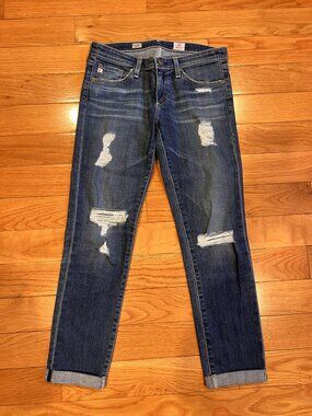 AG Adriano Goldschmied The Stilt Roll Up Cigarette Jeans Size 27